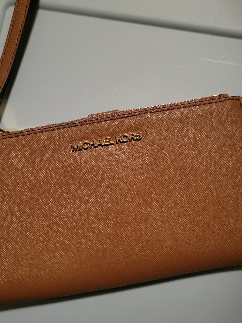 Michael Kors Tan Saffiano Leather Wristlet